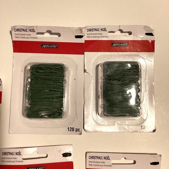 Ashland Christmas Tree Silver & Green Ornament Hooks 120 Each Pack - Picture 3 of 4